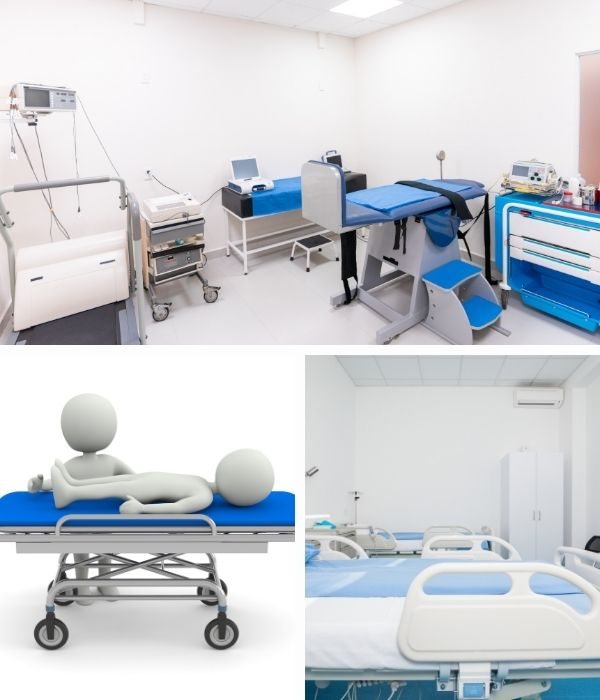 Hospital Furniture: Hospital beds, Patient trolleys, Ward and examination furniture